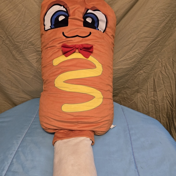 Source Unknown Other - Jumbo Corndog Plush Bean Bag Stuffed Animal 50”  Classic Toy Carnival Bow Tie